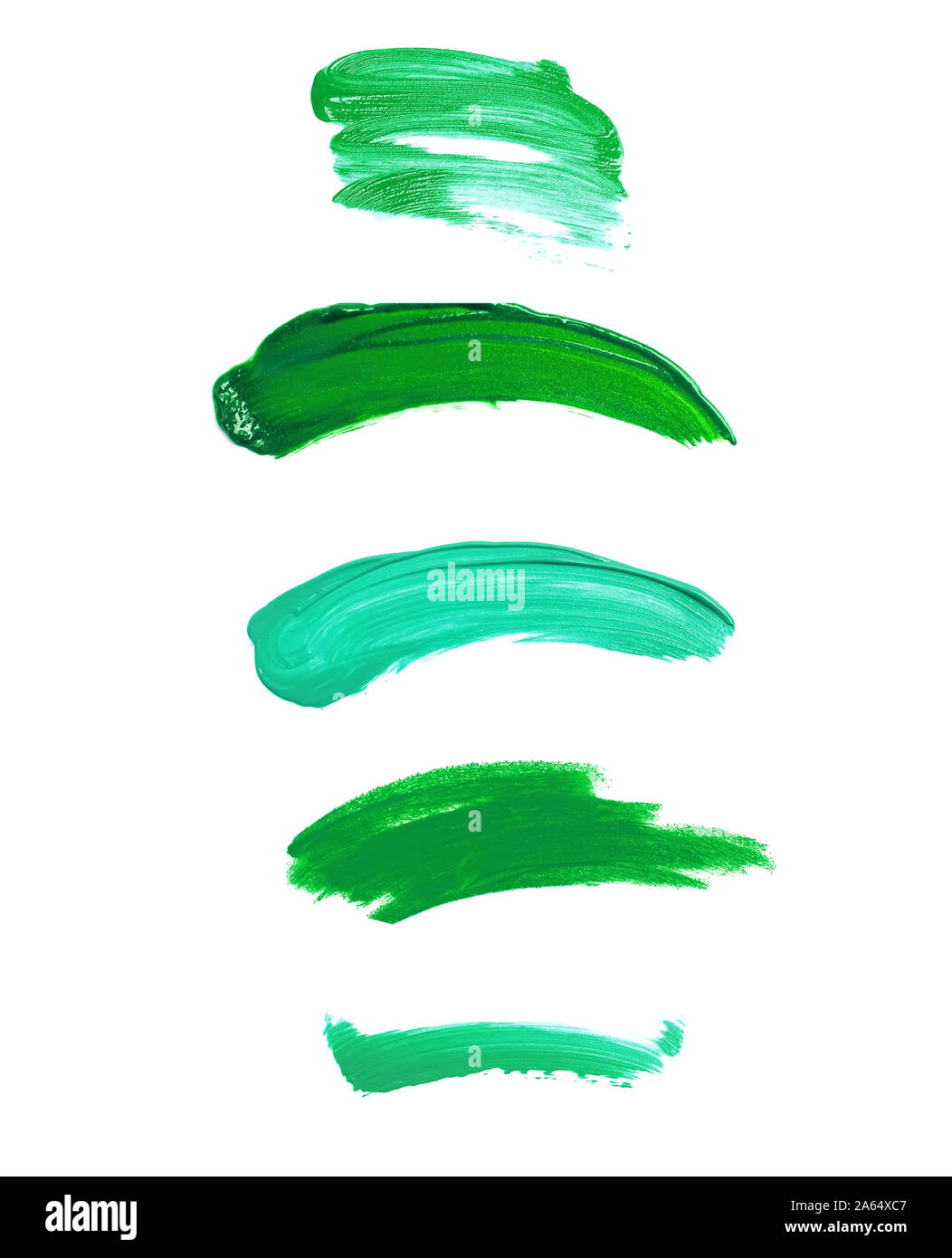 Set di vernice o cosmetici macchie e tratti di verde menta e colori Foto Stock