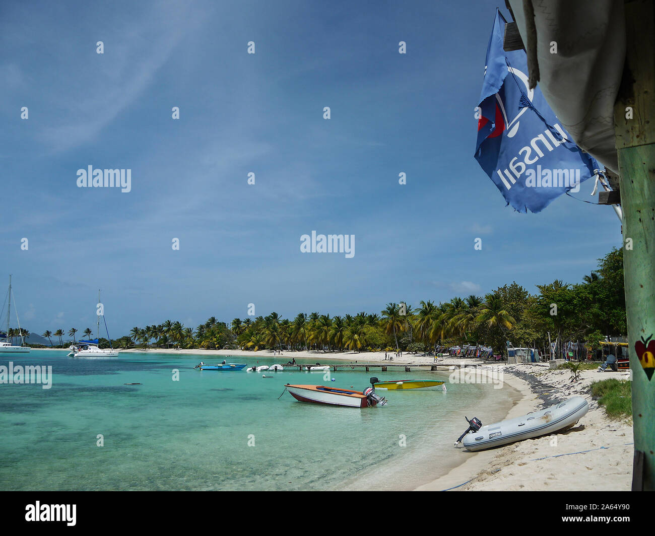 Salt Whistle Bay, Mayreau, St Vincent e Grenadine, dei Caraibi Foto Stock