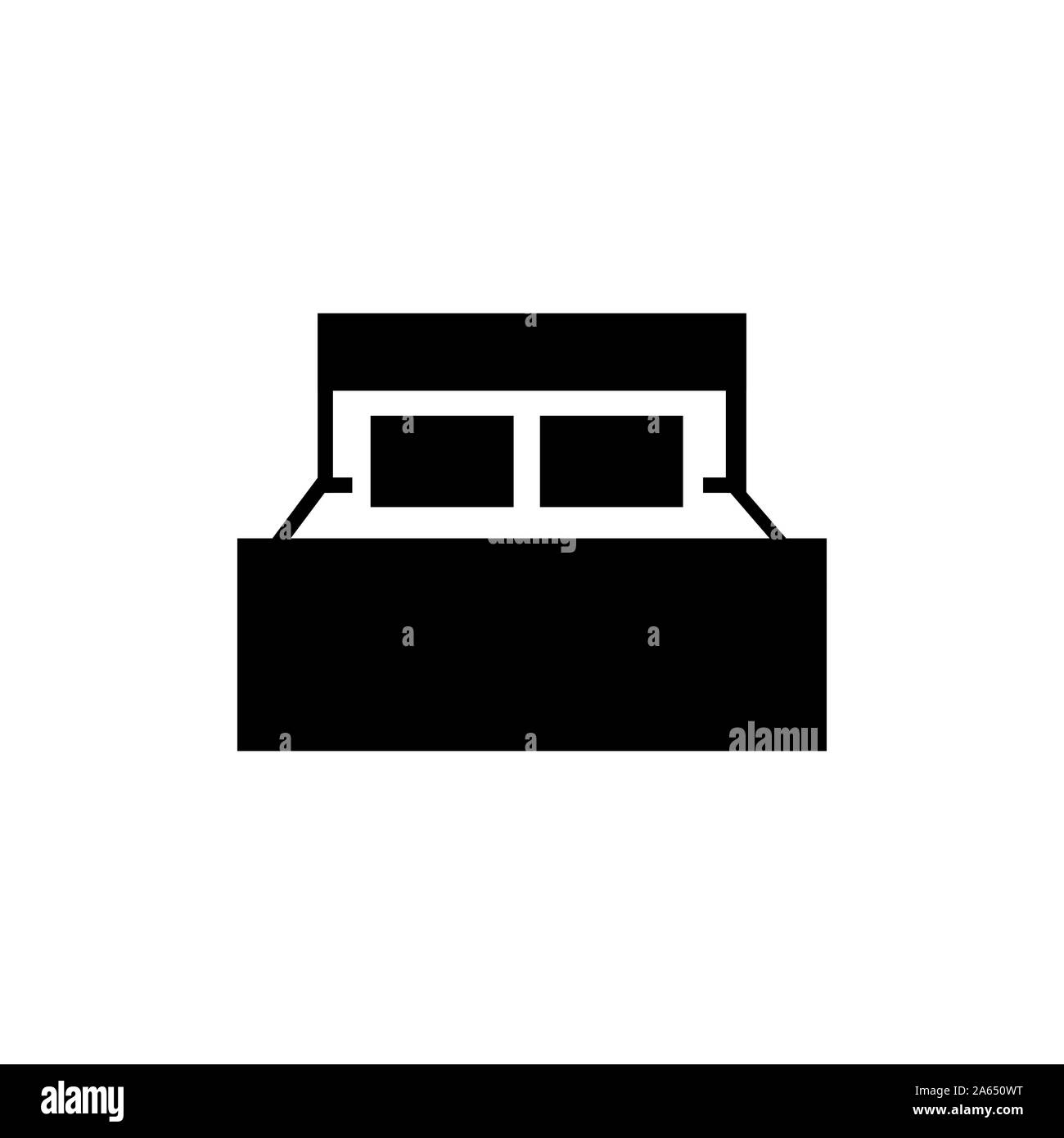 Semplice letto nero vettore logo design illustrazione vettoriale ispirazione Illustrazione Vettoriale