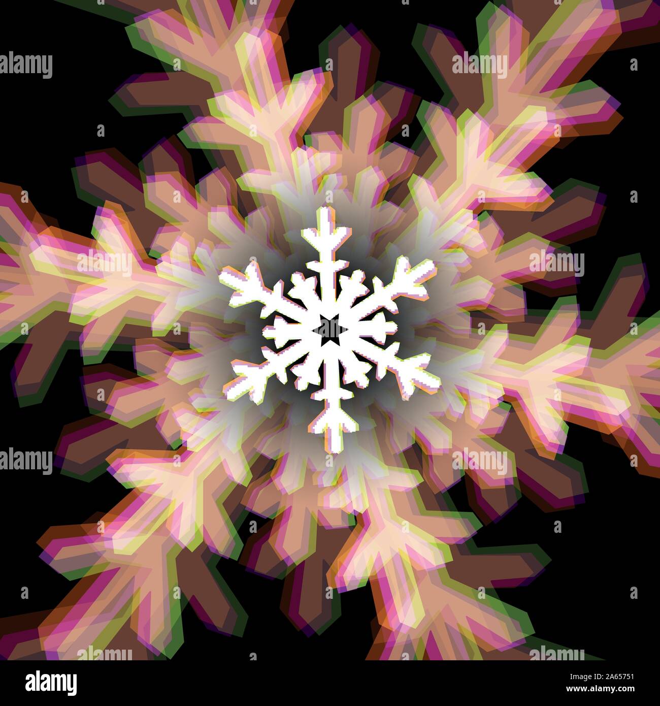 Natale segno del fiocco di neve con aberrazioni Illustrazione Vettoriale