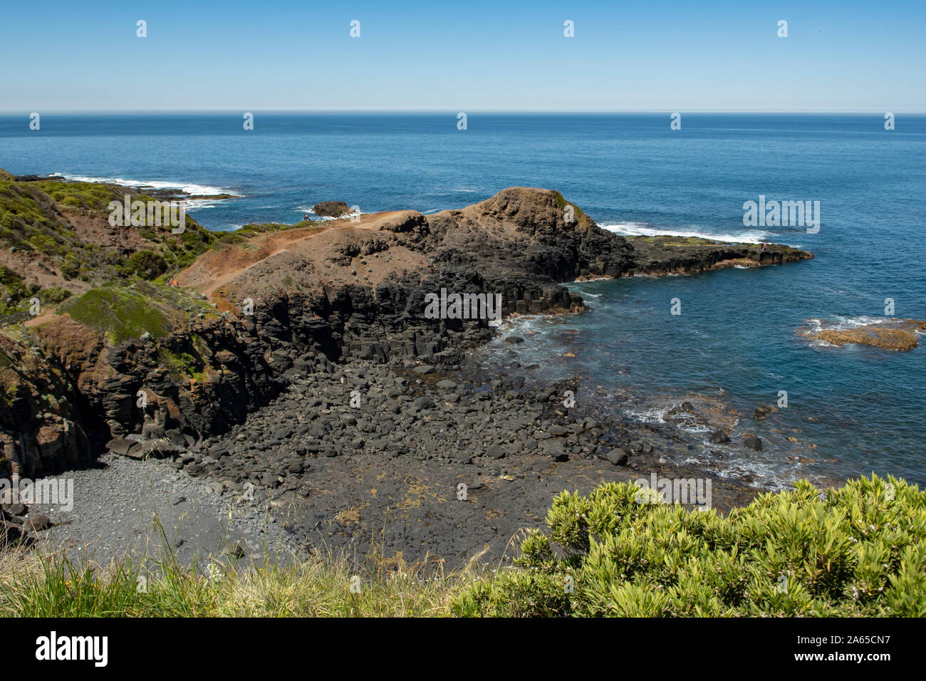 Vista da Blowhole Lookout, Flinders, Victoria Foto Stock