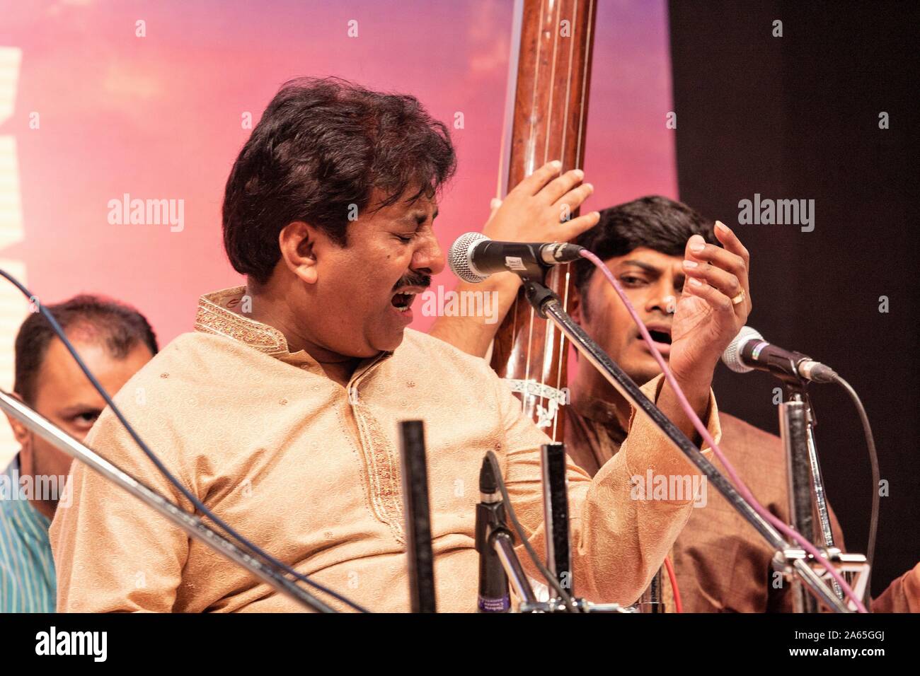 Stili Hindustani cantante indiano musicista classico Ustad Rashid Khan, India, Asia Foto Stock
