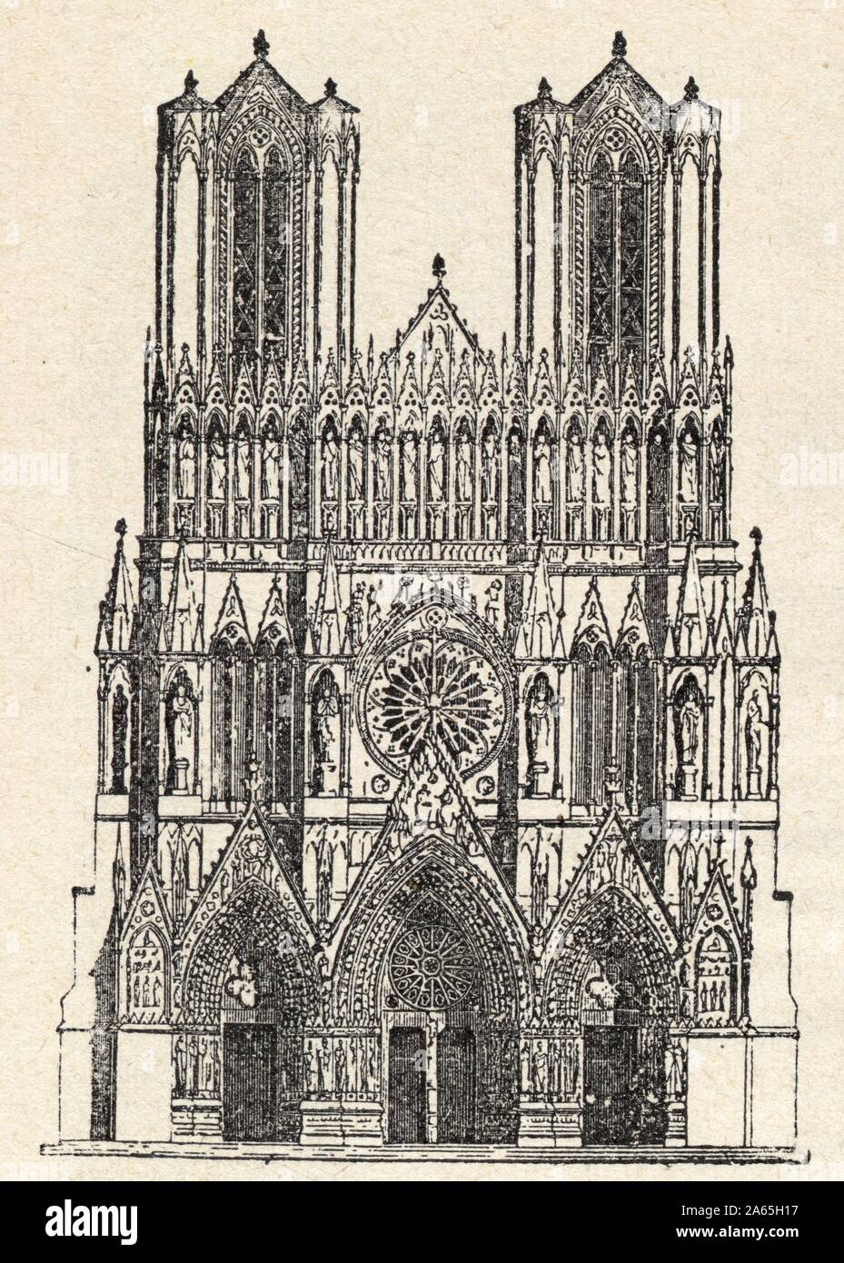 Arte gothique.cathédrale de Reims Foto Stock