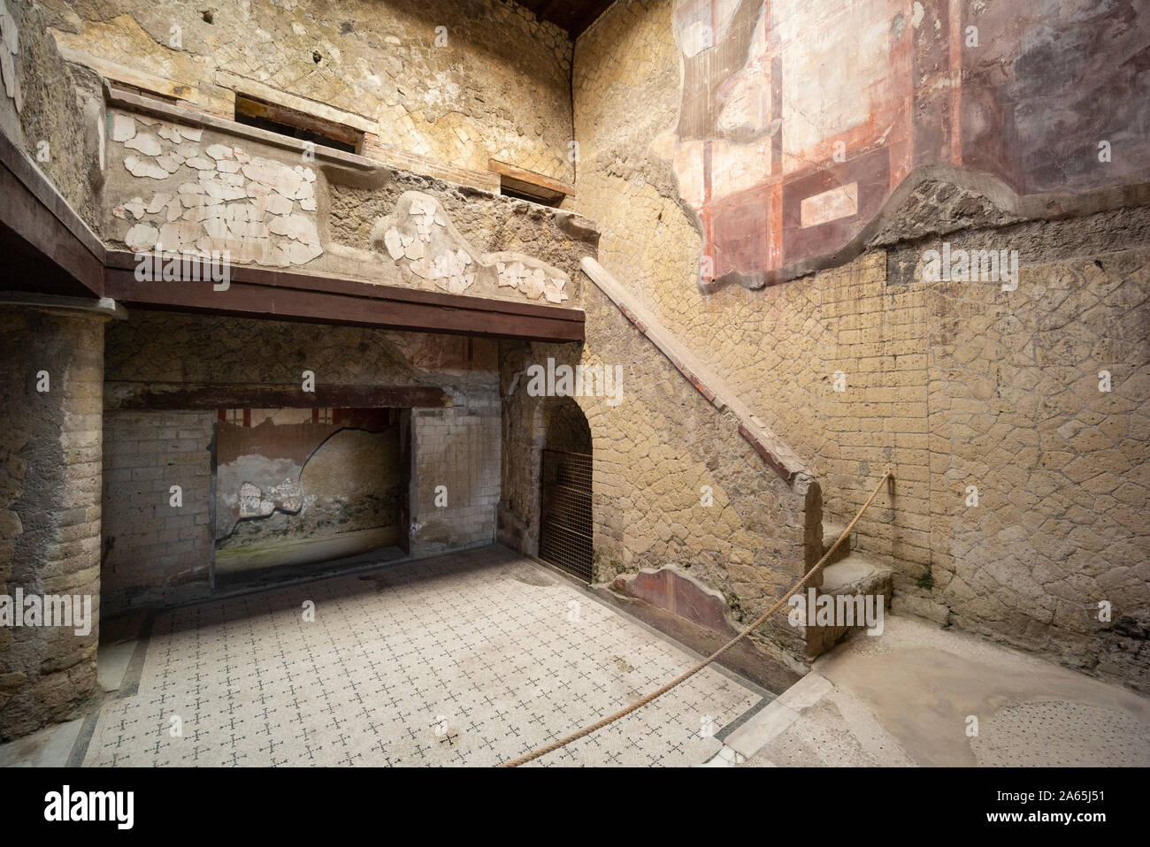 Ercolano. L'Italia. Sito archeologico di Ercolano. Casa del Bel Cortile (Casa del Bel Cortile) Casa numero 8 - Insula V - Casa del Bel Foto Stock