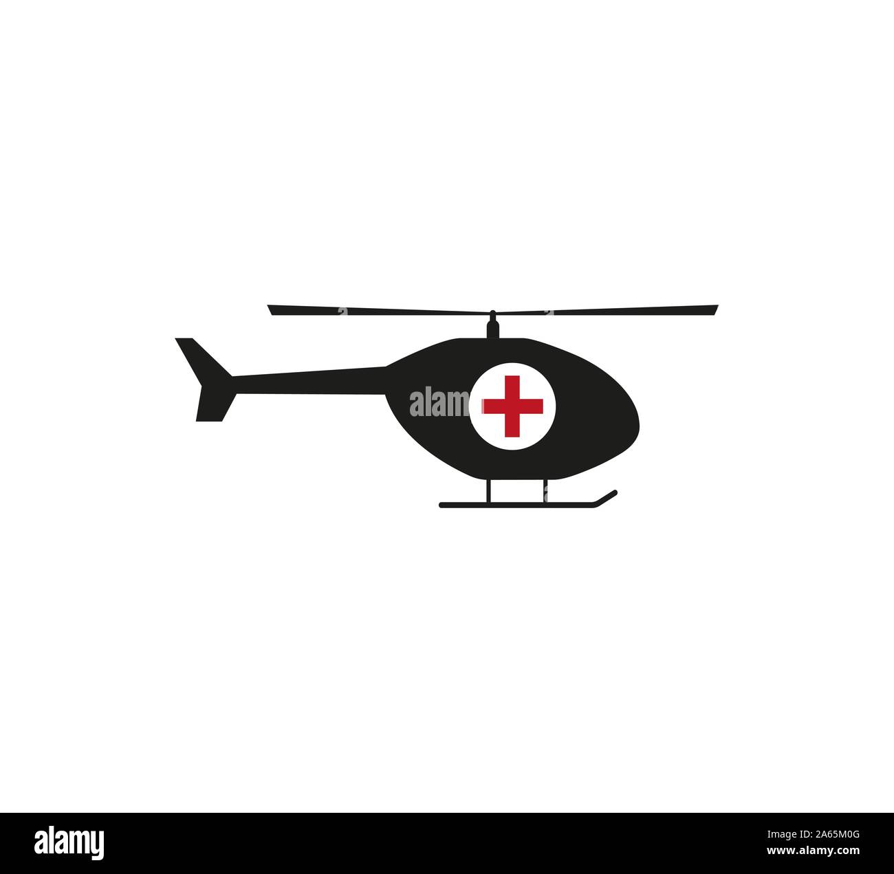 Elicottero medico icona. Illustrazione Vettoriale, design piatto. Illustrazione Vettoriale