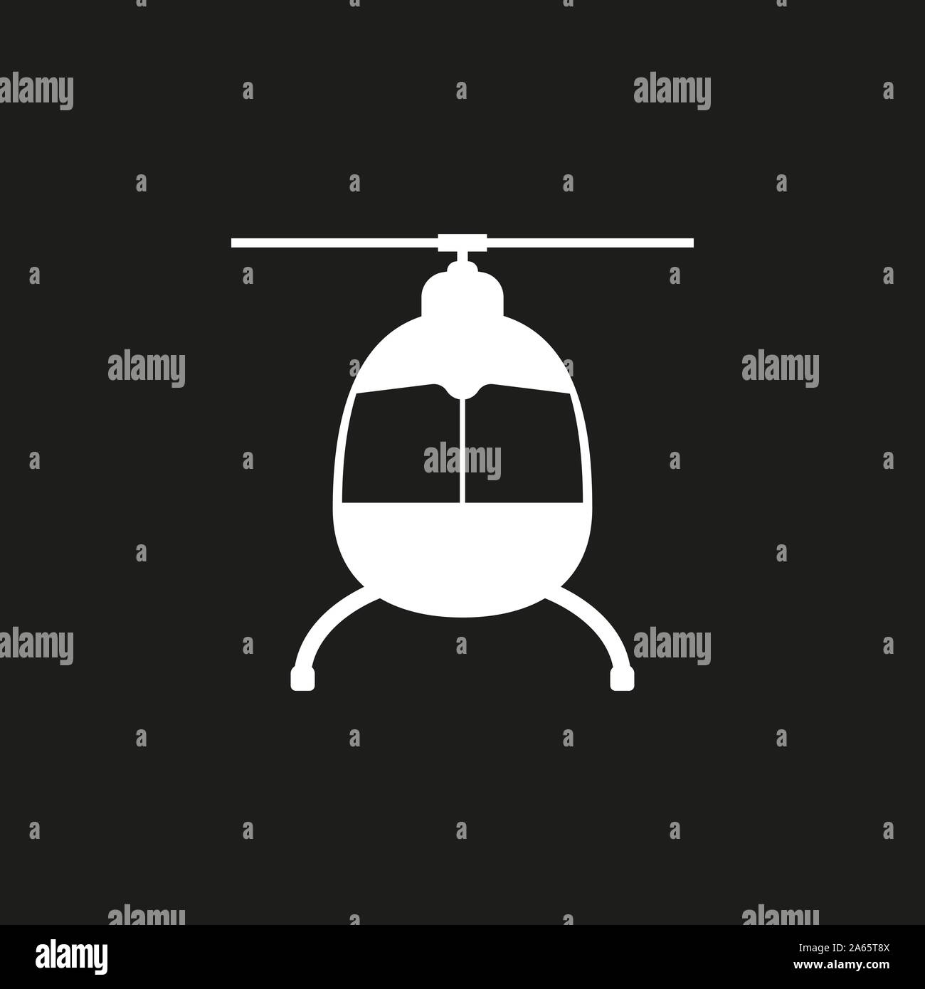 Elicottero, icona del trinciapaglia. Illustrazione Vettoriale, design piatto. Illustrazione Vettoriale