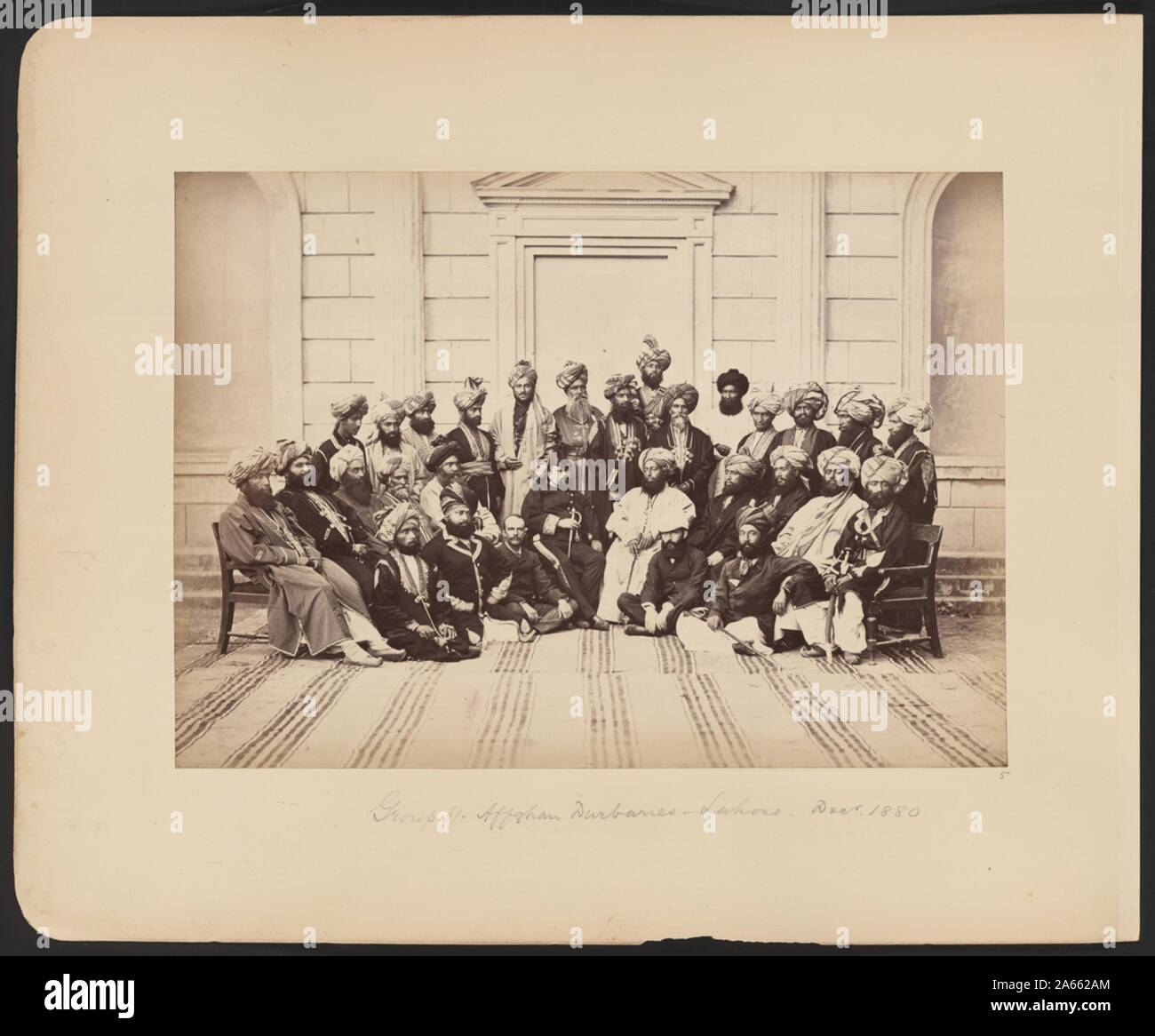 Gruppo di Durbaries afghano di Lahore, Dicembre 1880 Foto Stock