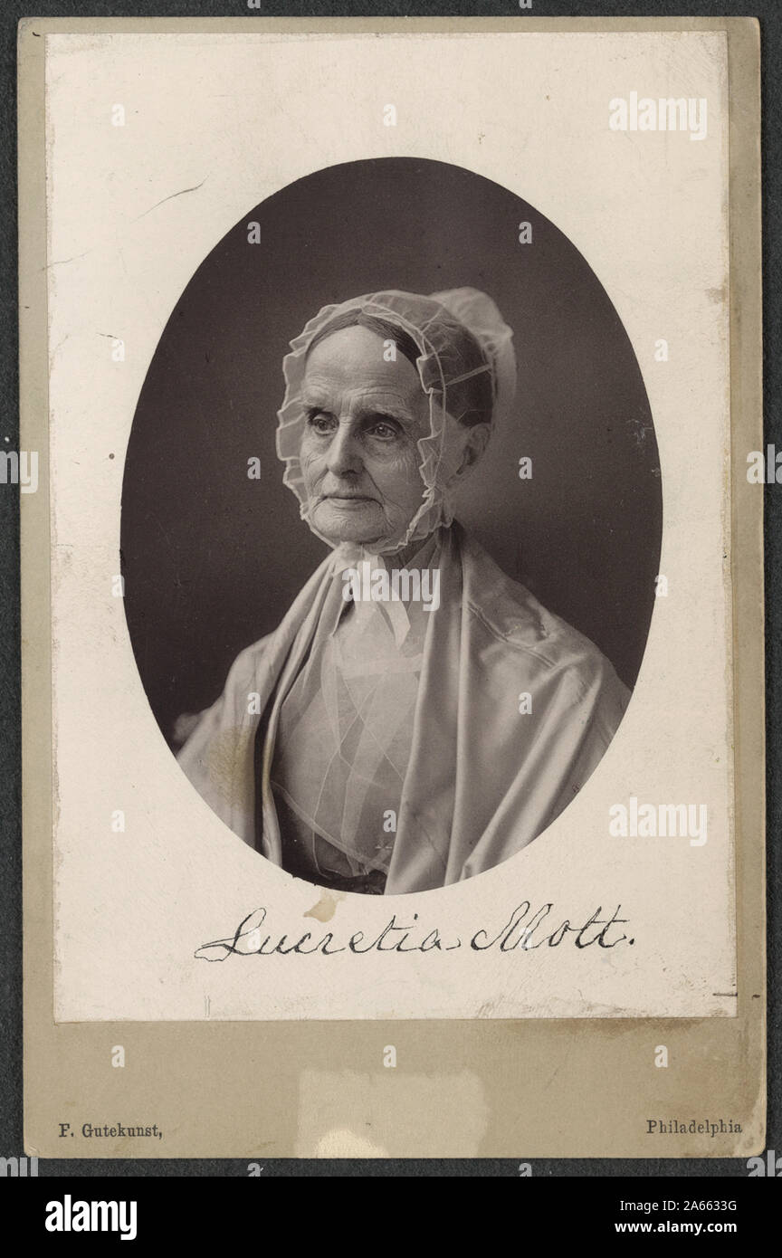 Lucretia Mott, dai record nazionali della donna di partito. Stampa fotografica 6. 5 x 4 in. Ribaltato la versione della fotografia pubblicata nel Suffragist, 8, n. 8 (sett. 1920): 195, e l'Suffragist, 8, n. 10 (dec. n. 1920): 314.; Foto Stock