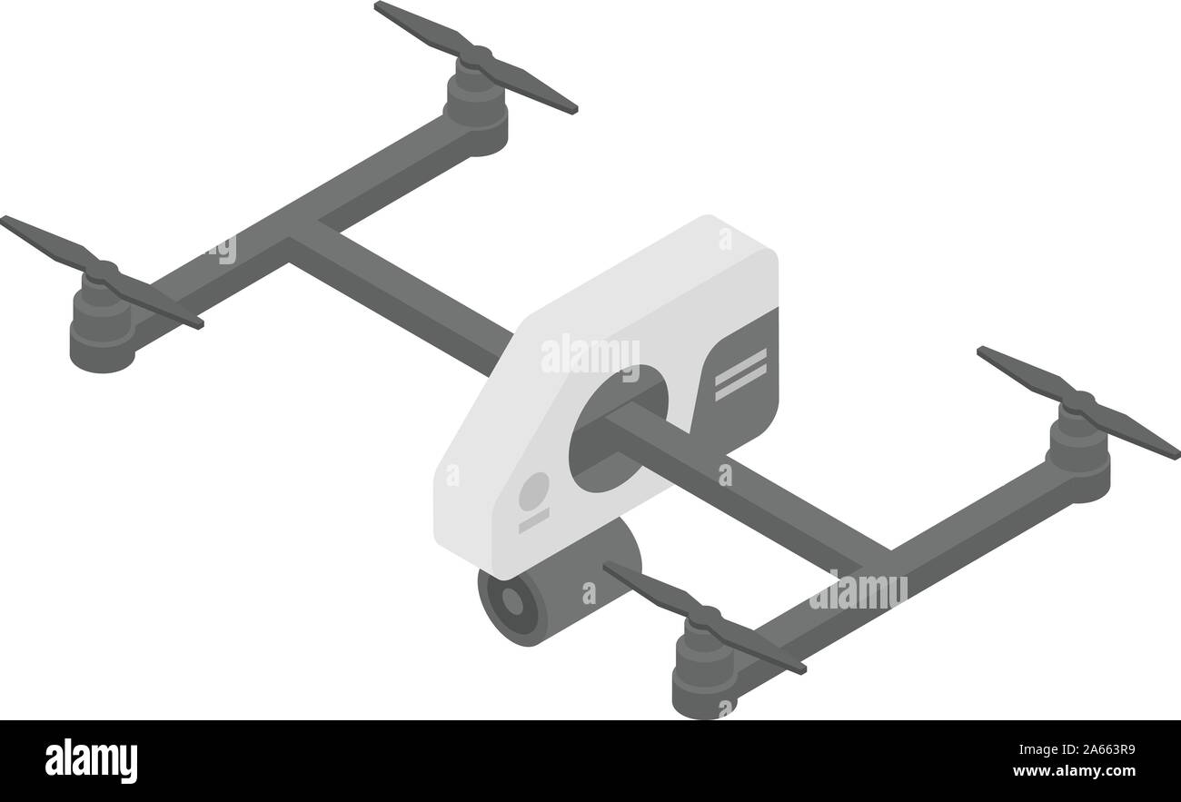 La polizia drone icona, stile isometrico Illustrazione Vettoriale