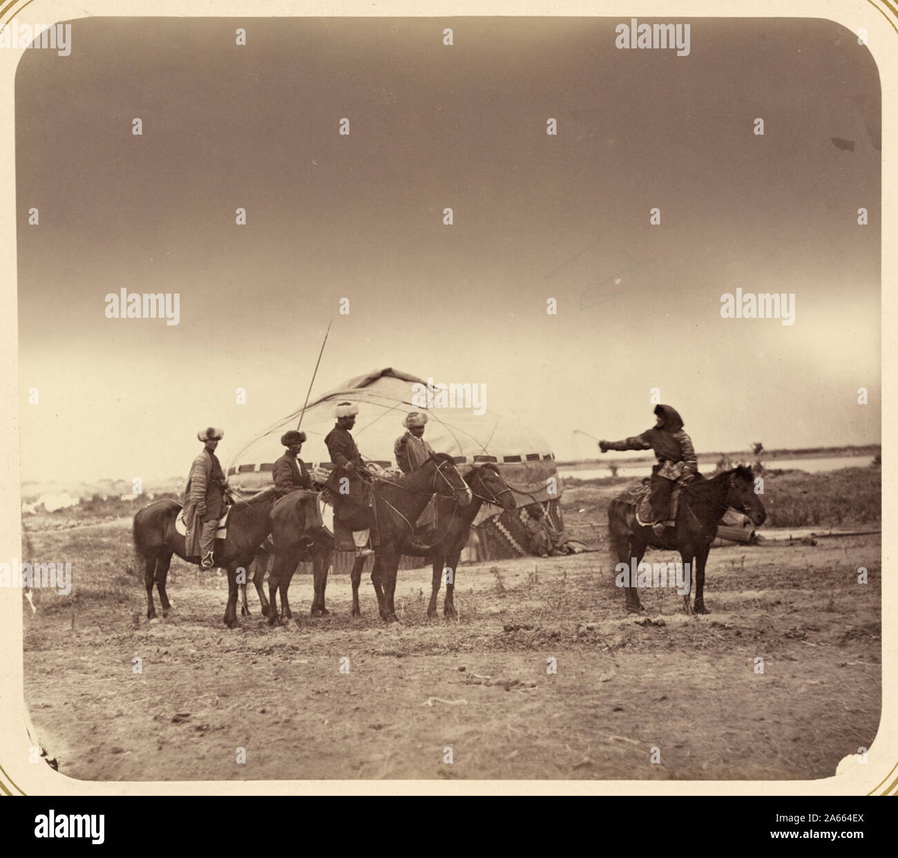 I passatempi di Central asiatici cavallo di razza, forse un rapimento della sposa Foto Stock