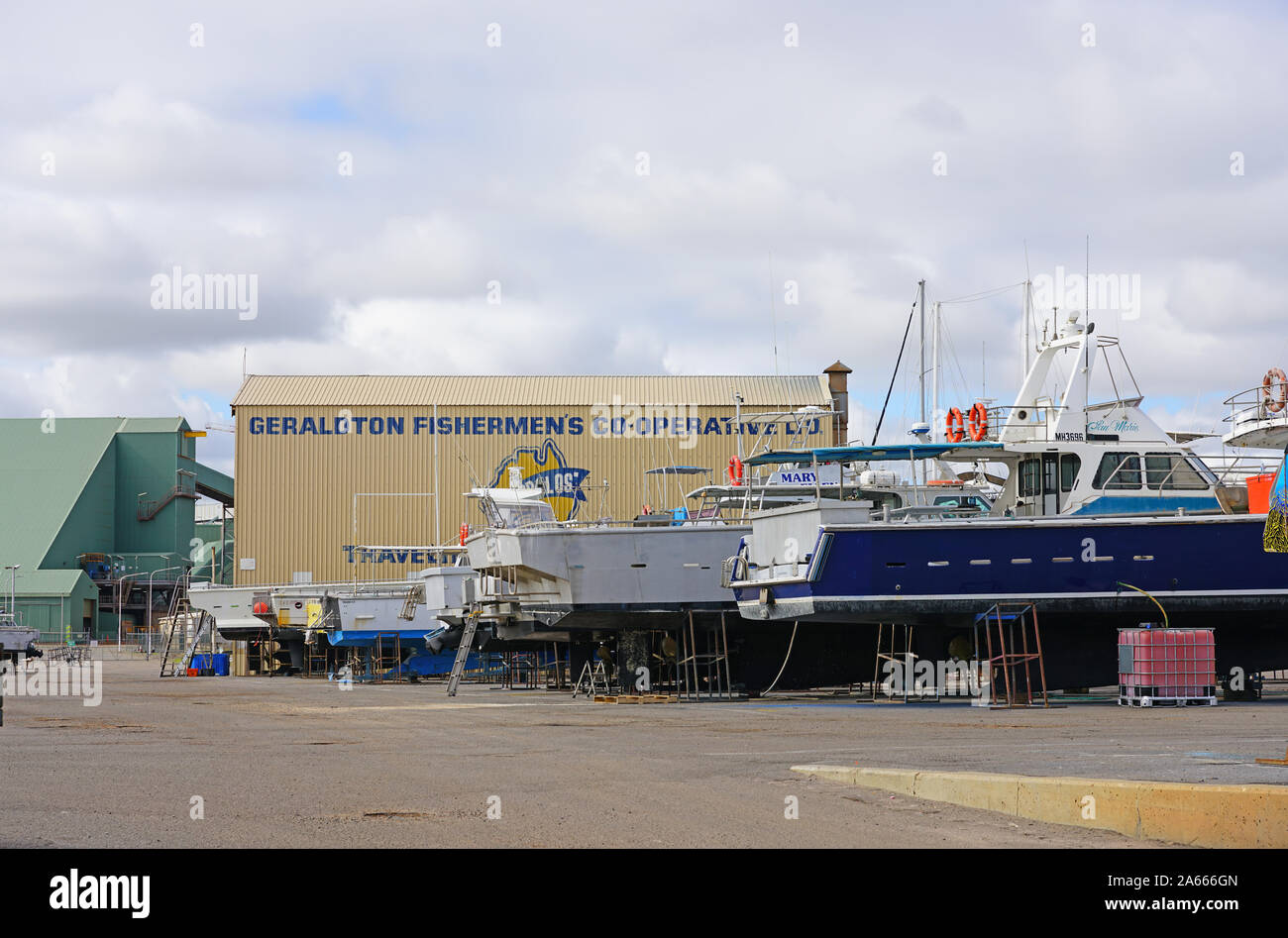 GERALDTON, AUSTRALIA -9 LUG 2019- vista sull Oceano Indiano porta nel centro storico della città di Geraldton, una città costiera nel Mid West regione Western Au Foto Stock