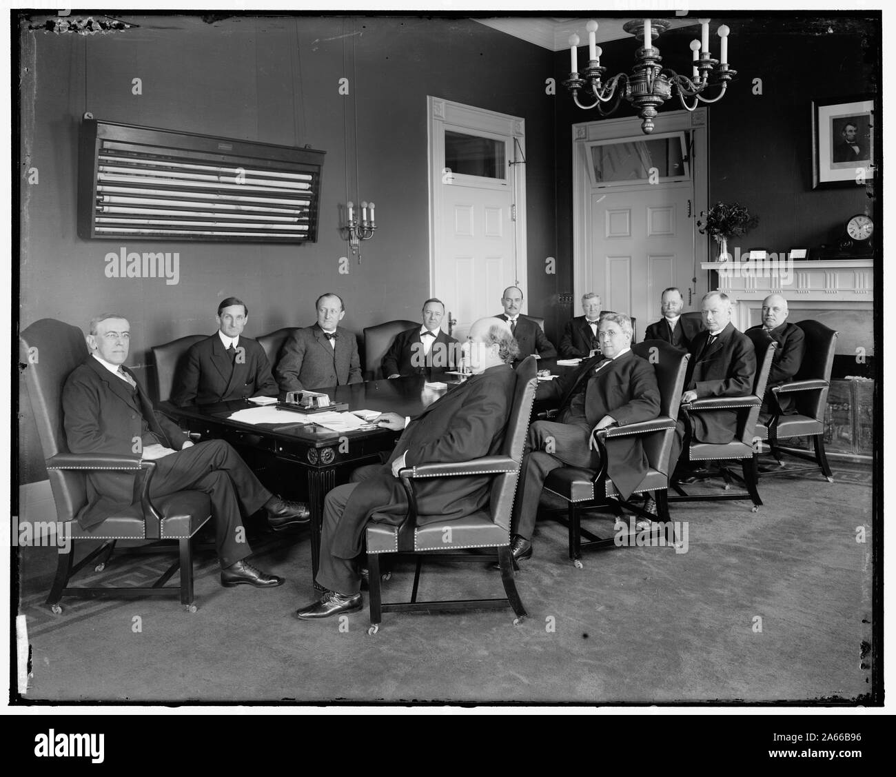 WILSON, woodrow. Con cabinet Foto Stock