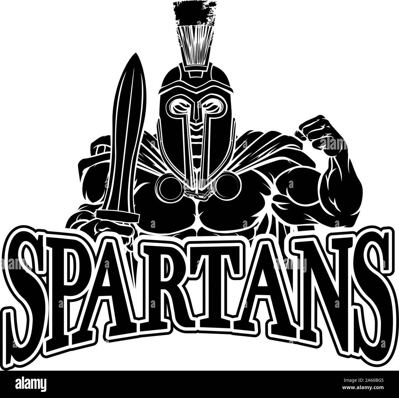 Spartan Trojan mascotte sportive Illustrazione Vettoriale
