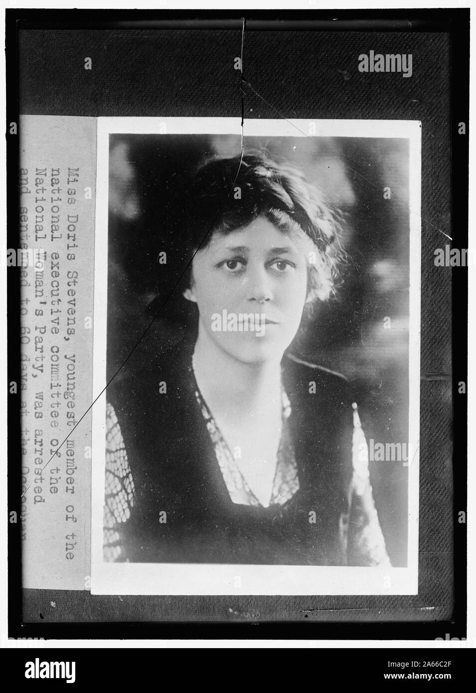 Donna suffragio. (MISC. SUFFRAGETTES individuali). Miss Doris Stevens, il più giovane membro del comitato esecutivo nazionale della donna nazionale del partito, è stato arrestato e condannato a 60 giorni a Occoquan [...] Foto Stock