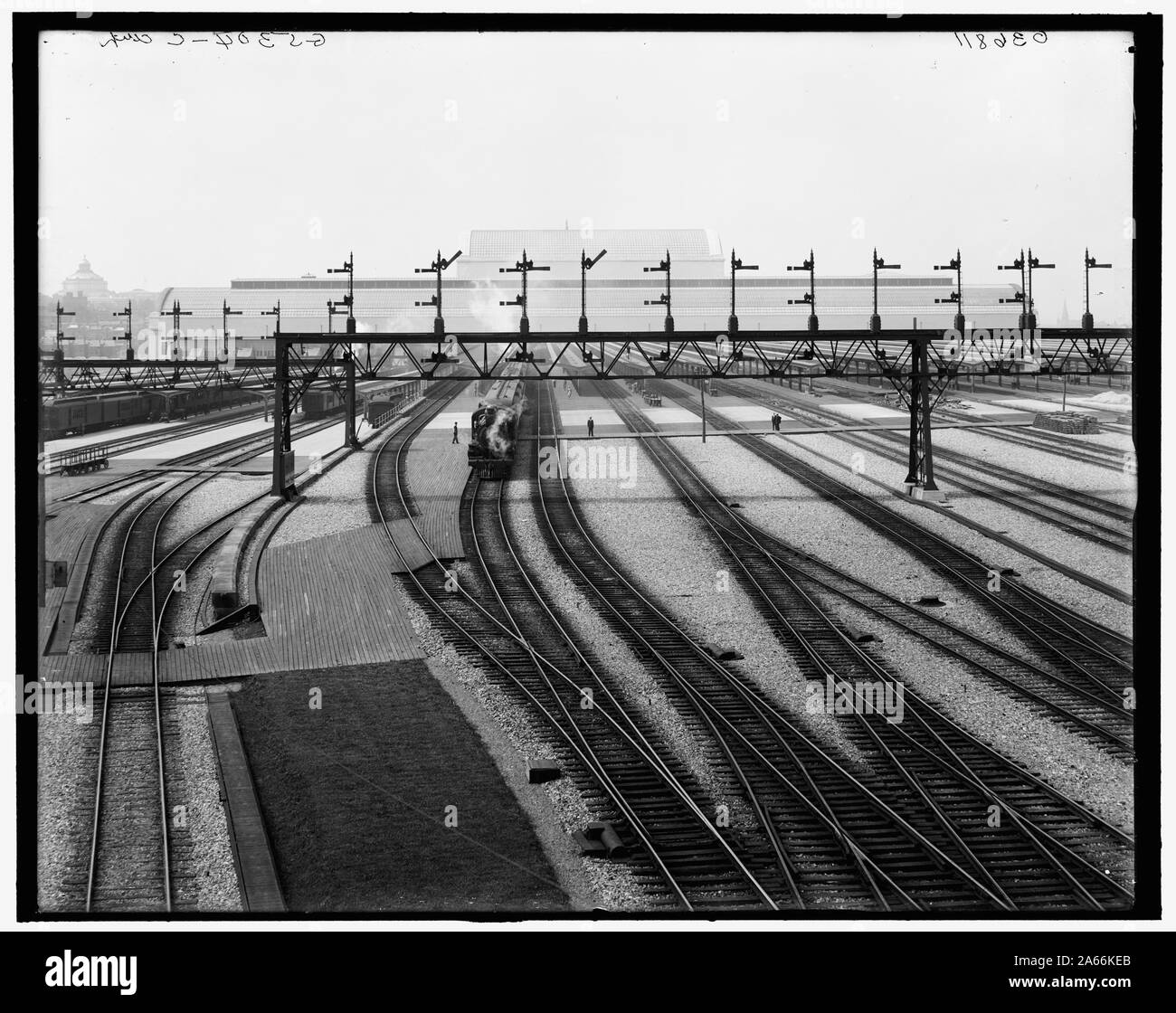 [Washington, D.C., interruttore cantieri, Union Station]; vista la Stazione Union switch cortile dalla switchhouse guardando verso sud.; Foto Stock