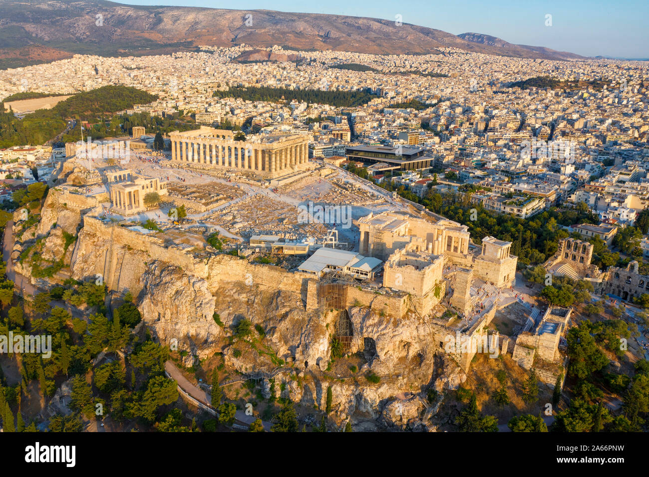 La Grecia, Atene, vista aerea del Partenone Foto Stock