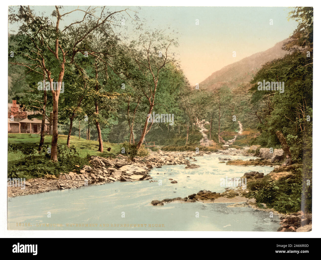 Watersmeet e casa di ristoro, Lynton e Lynmouth, Inghilterra; stampa n. 10166.; Foto Stock