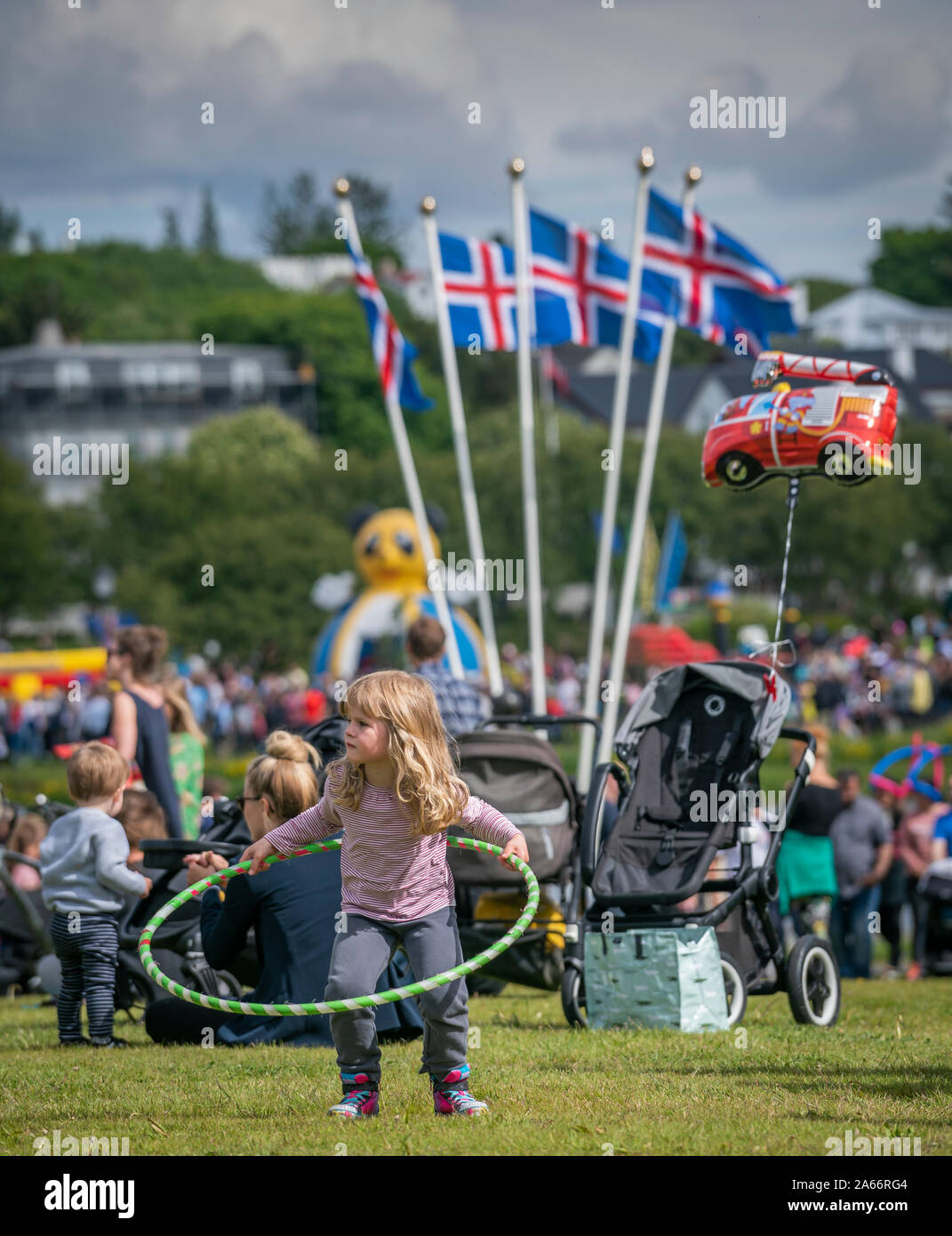 Celebrando Giugno 17th, Islanda giorno dell indipendenza, Reykjavik, Islanda Foto Stock