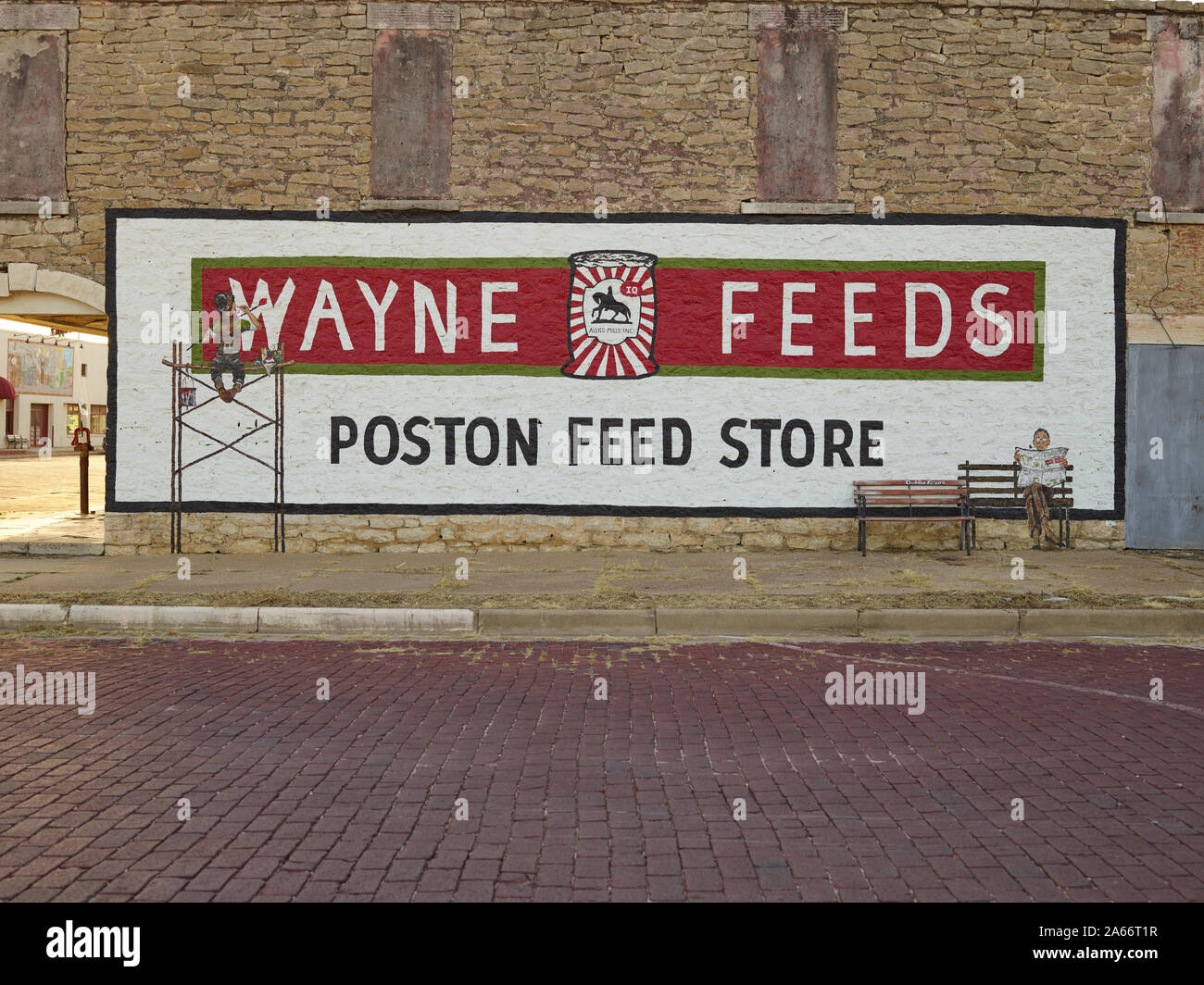 Wayne feed murale pubblicitario, Dublino, Texas Foto Stock