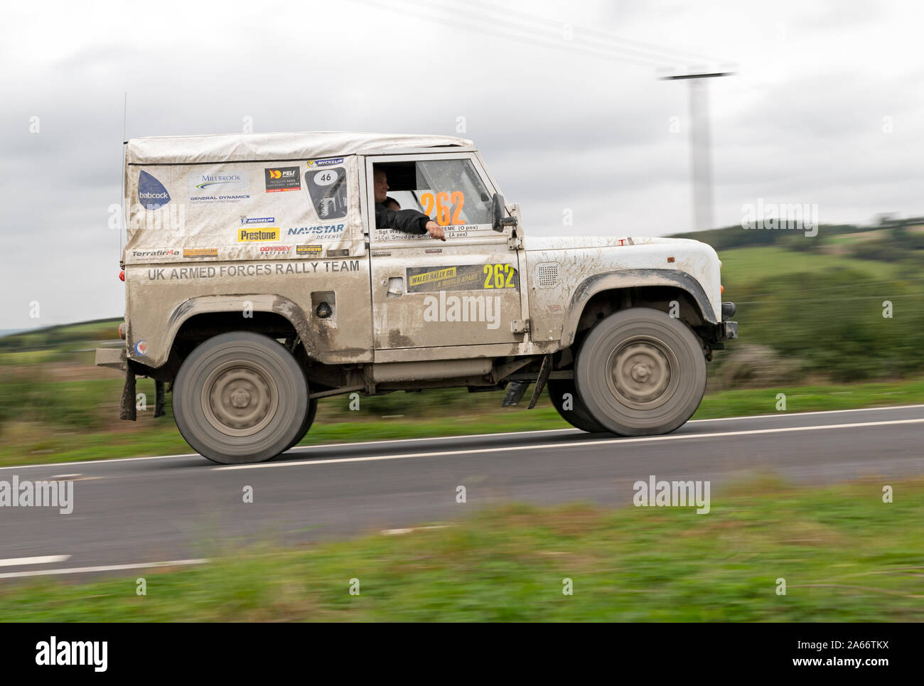 Auto 262, Driver Wayne Thompson, Co-Driver Matt Duncan, Rally Galles GB nazionale, in-tra gli stadi di Newtown, Powys, Wales, Regno Unito Foto Stock