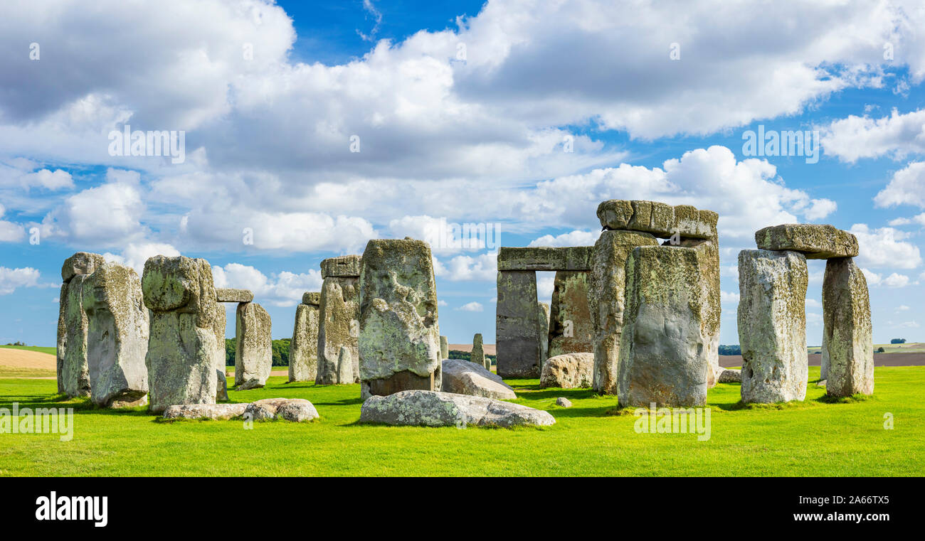 Stonehenge Inghilterra Stonehenge il cerchio di pietre di Stonehenge il Neolitico antico monumento Wiltshire, Inghilterra UK GB Europa Foto Stock