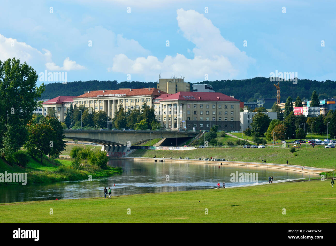 Fiume Neris. Vilnius, Lituania Foto Stock