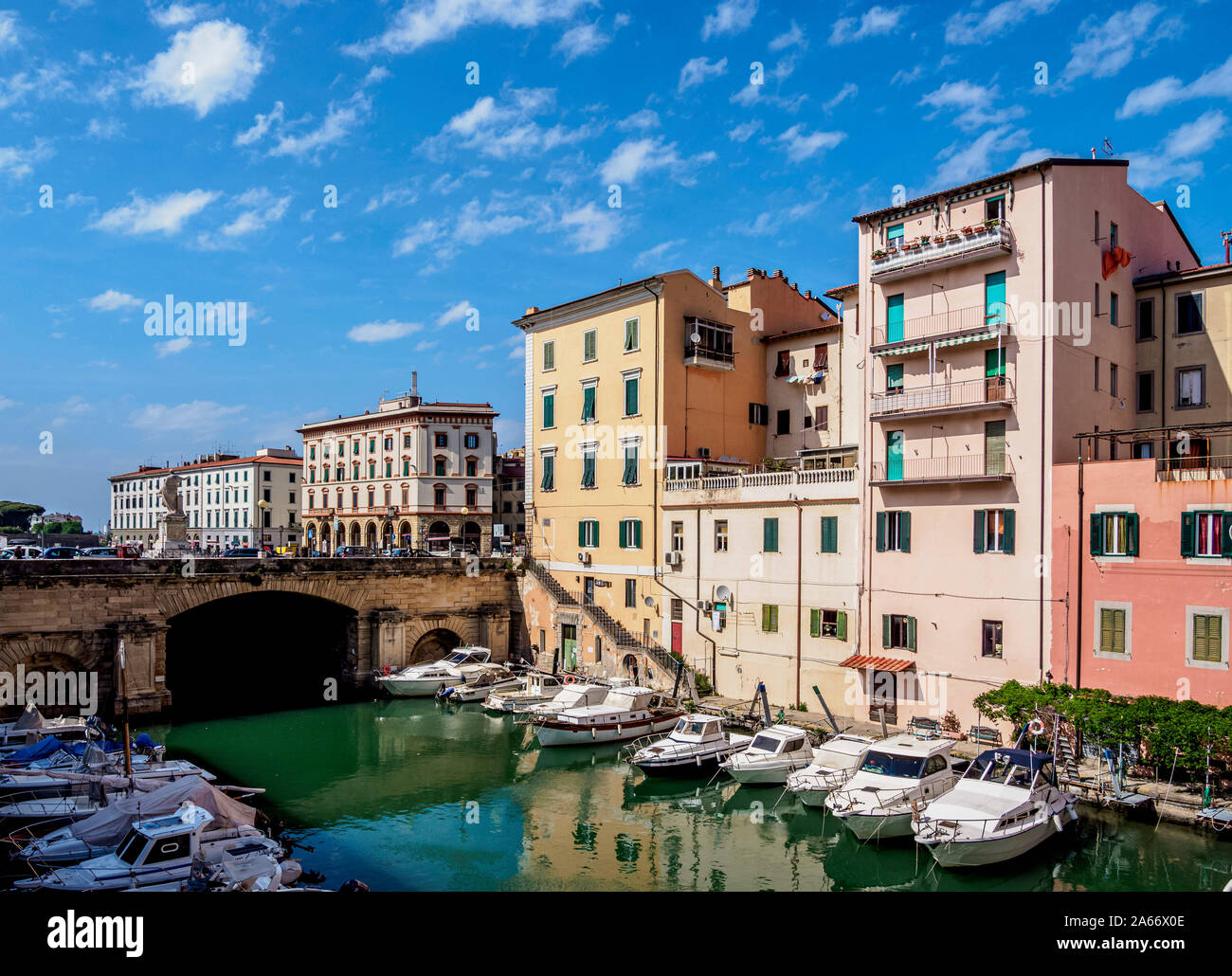 Canale di Venezia Nuova, Livorno, Toscana, Italia Foto Stock