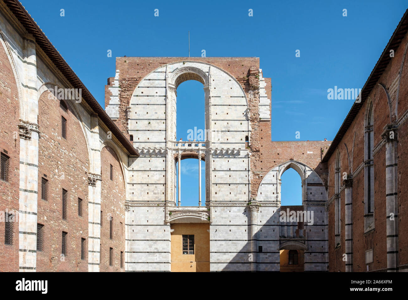 Facciatone, incompiuta faÃ§ade del Duomo di Siena (Cattedrale di Siena), Siena, Toscana, Italia, Europa. Foto Stock