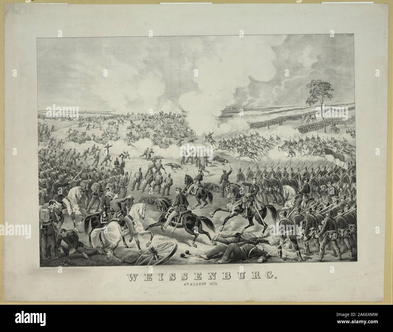Weissenburg - 4 agosto 1870 Abstract: 1 stampa : Litografia.; Foto Stock