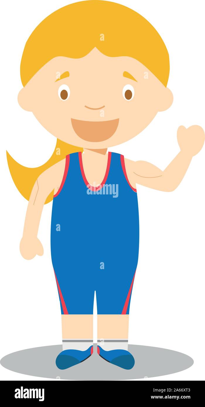 Sport cartoon illustrazioni vettoriali: Libera e Wrestling greco-romana (femmina) Illustrazione Vettoriale