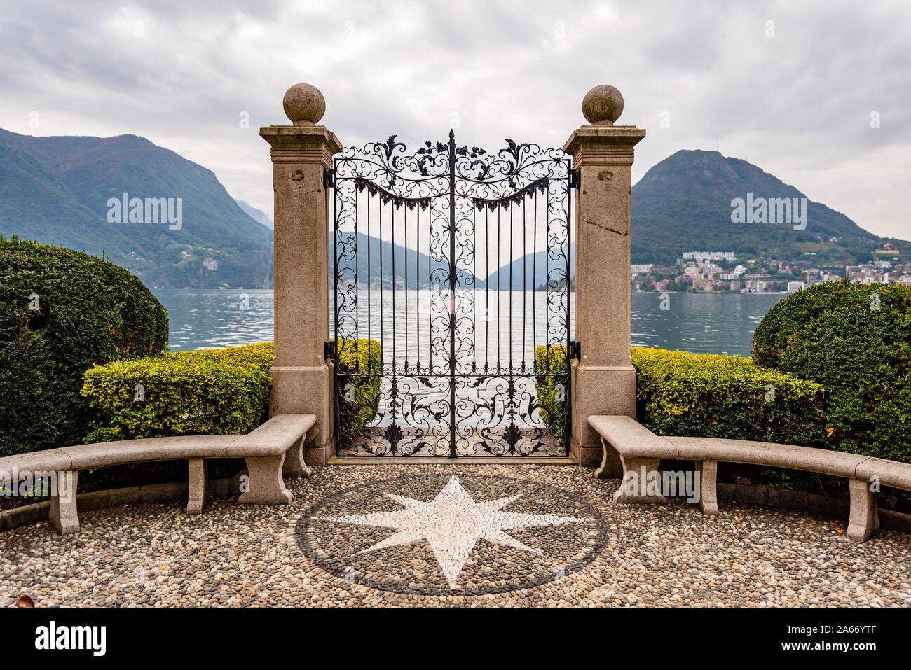 Villa Ciani, Lugano in Svizzera in ottobre. Foto Stock
