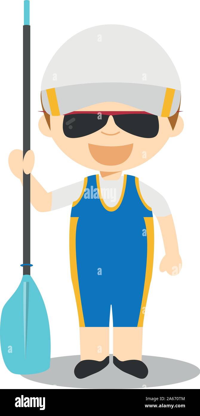 Sport cartoon illustrazioni vettoriali: Canottaggio Illustrazione Vettoriale