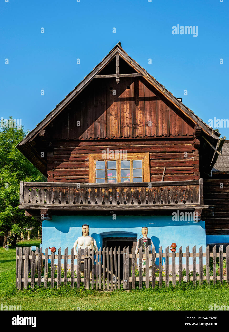 Capanna in Open Air Museum a Stara Lubovna, Regione di Presov, Slovacchia Foto Stock