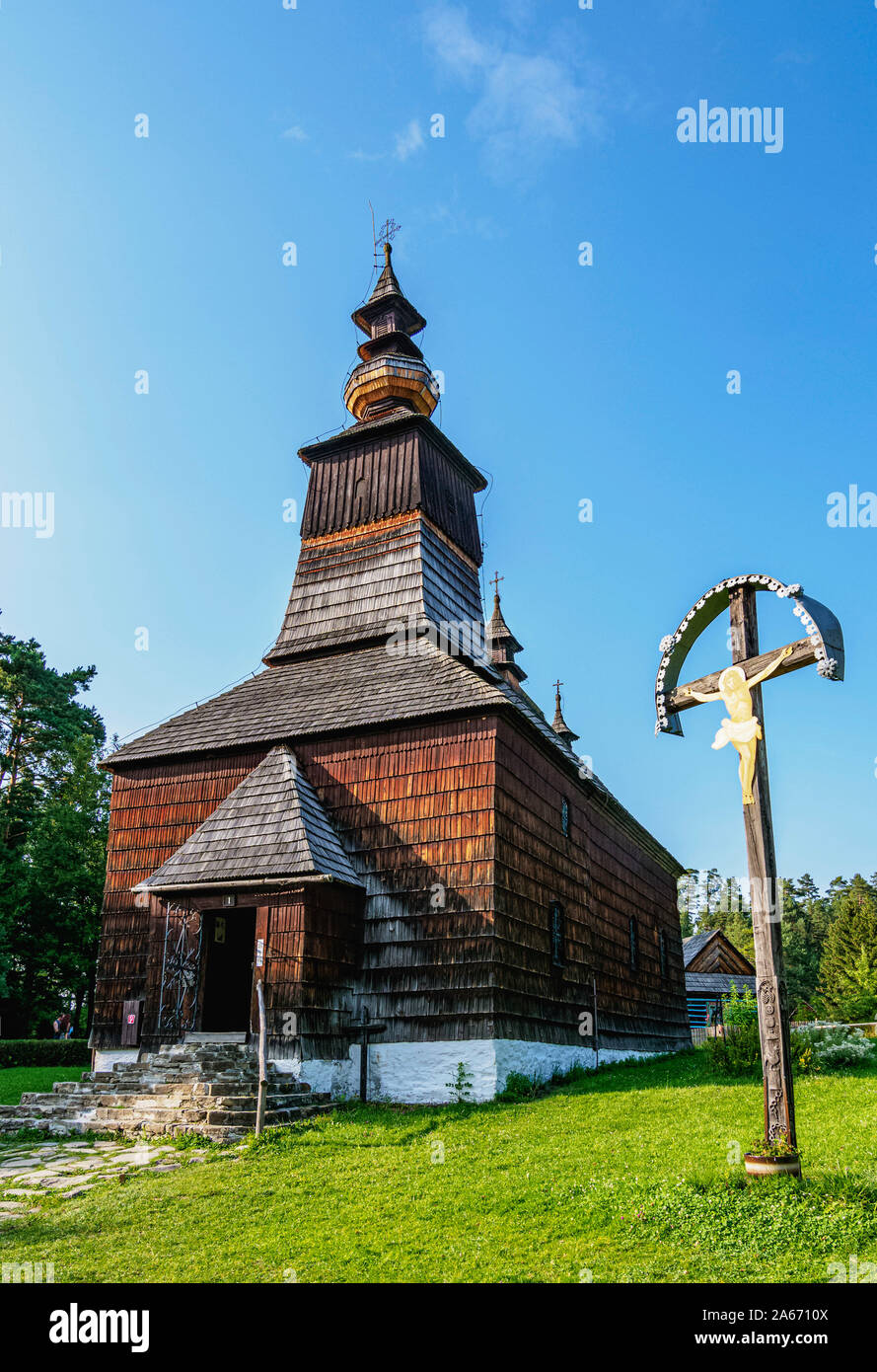 Chiesa in Open Air Museum a Stara Lubovna, Regione di Presov, Slovacchia Foto Stock