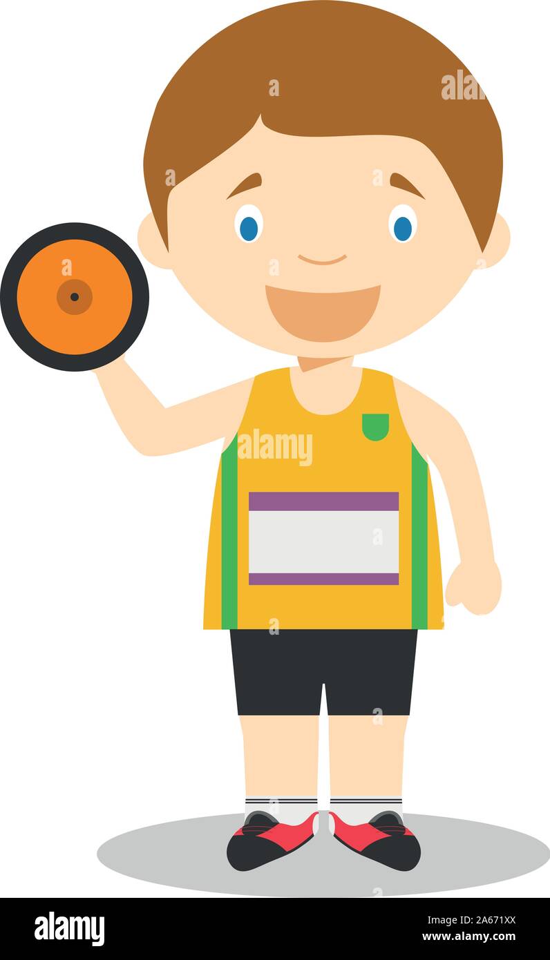 Sport cartoon illustrazioni vettoriali: Discus Throw Illustrazione Vettoriale