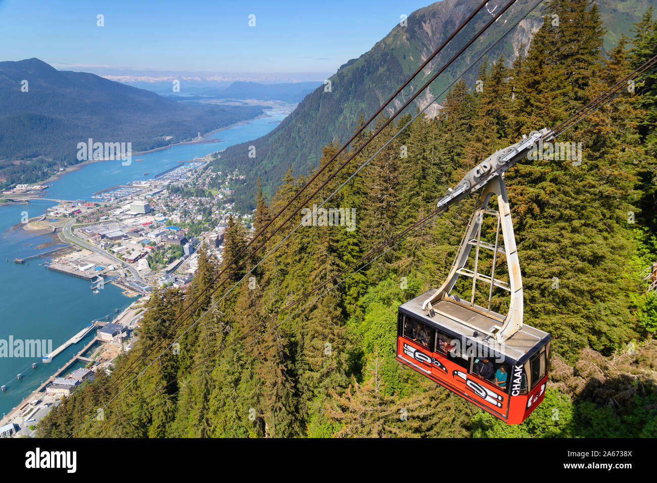 Stati Uniti d'America, Alaska Juneau, Mount Roberts tram Foto Stock