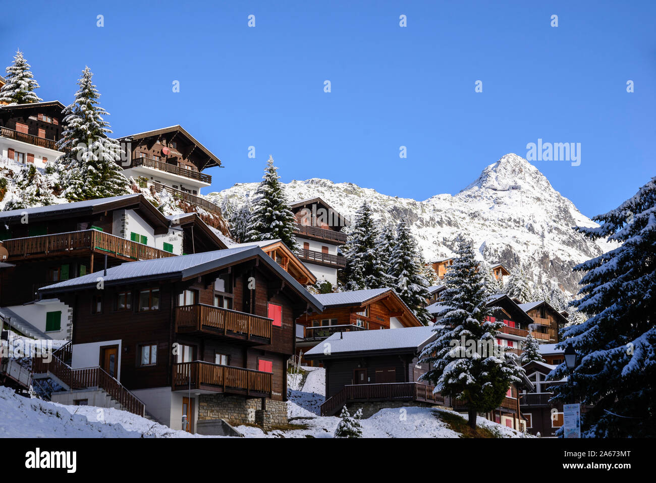 Funivie di Bettmeralp ed Impianti in den Berner Alpen, Vallese, Svizzera, Europa Foto Stock