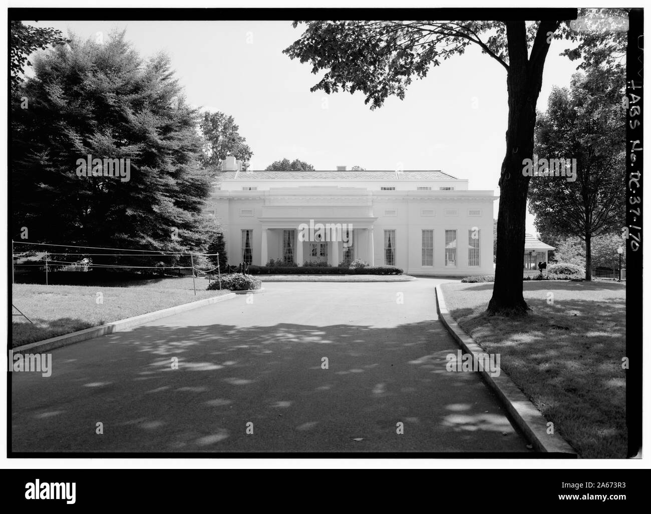 170. Ala Ovest; vista di elevazione del Nord; 170. Ala Ovest; vista di elevazione del nord - la Casa Bianca, 1600 Pennsylvania Avenue, Northwest, Washington, Distretto di Columbia, DC; Foto Stock