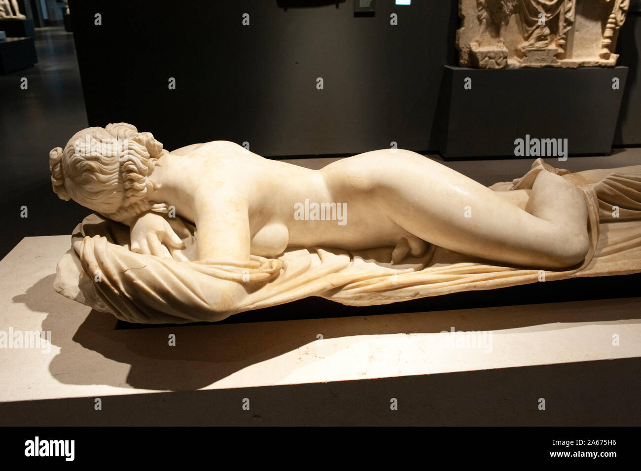 Italia, Roma, Palazzo massimo alle Terme, Museo Nazionale Romano, Museo Nazionale Romano, scultura romana ermafrodita (II secolo d.C.) Foto Stock