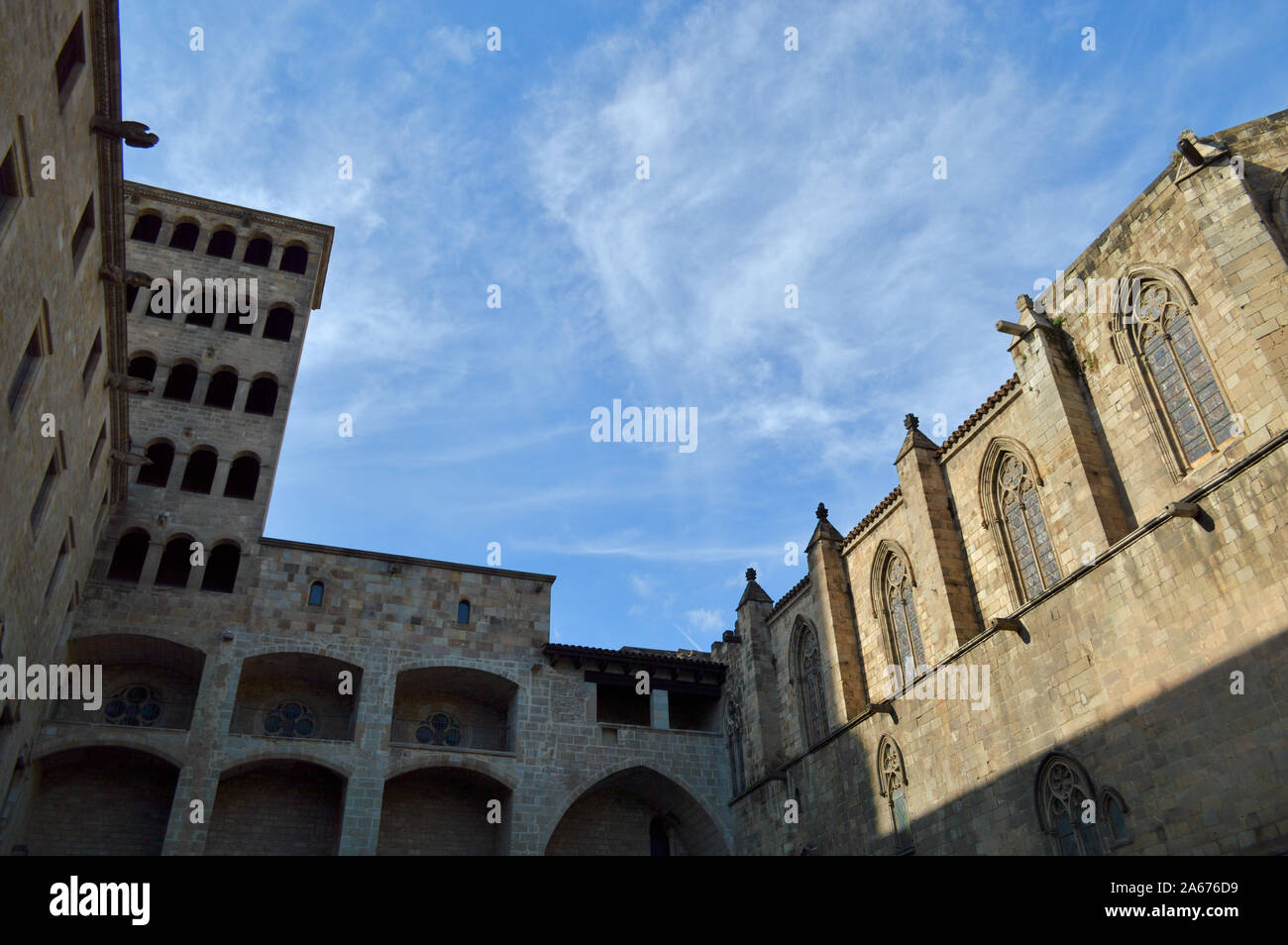 Placa del Rei in Barcellona, Spagna Foto Stock