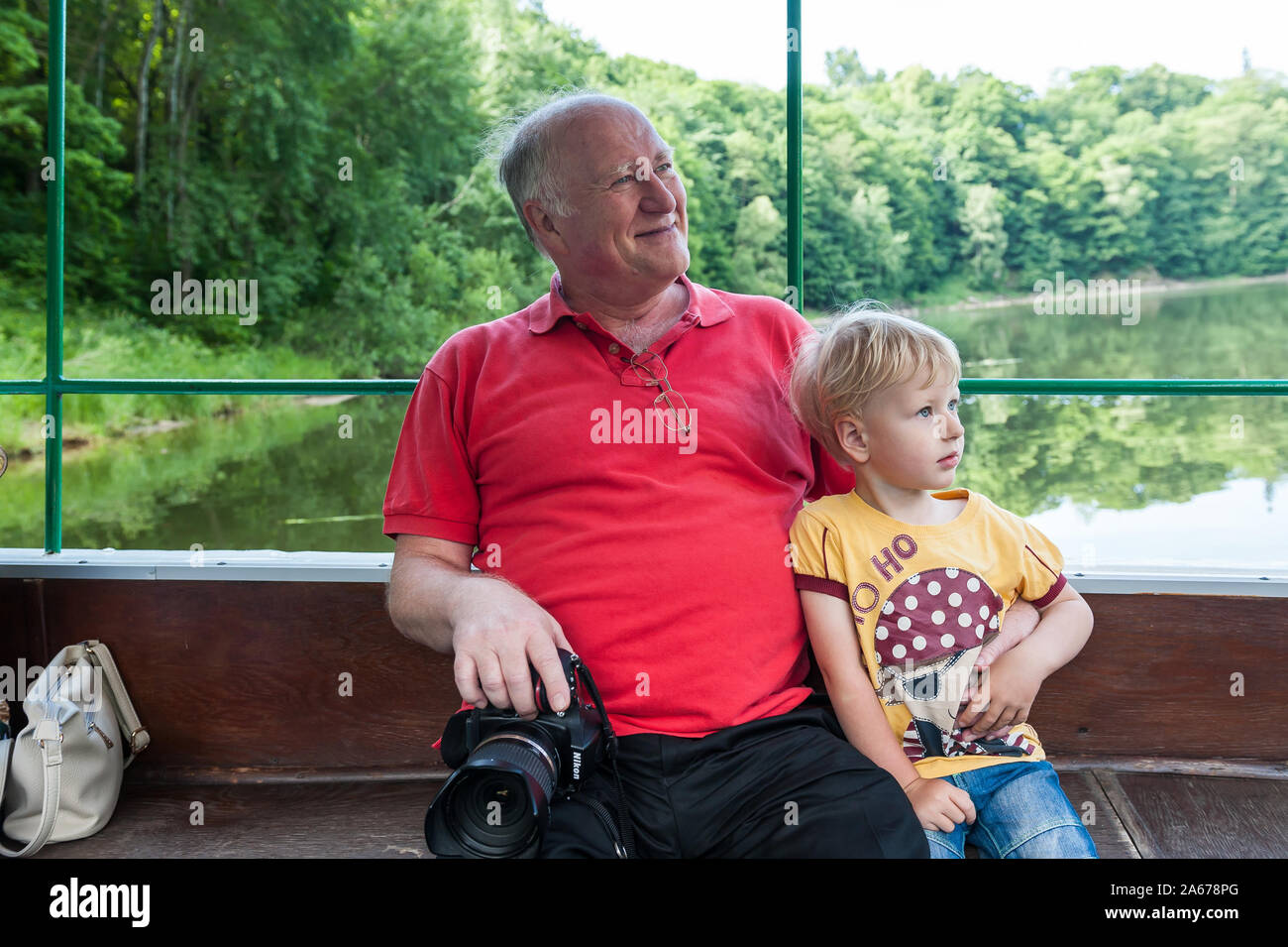 Lago Leśnia vicino castello di Czocha, Bassa Slesia voivodato, Polonia Foto Stock