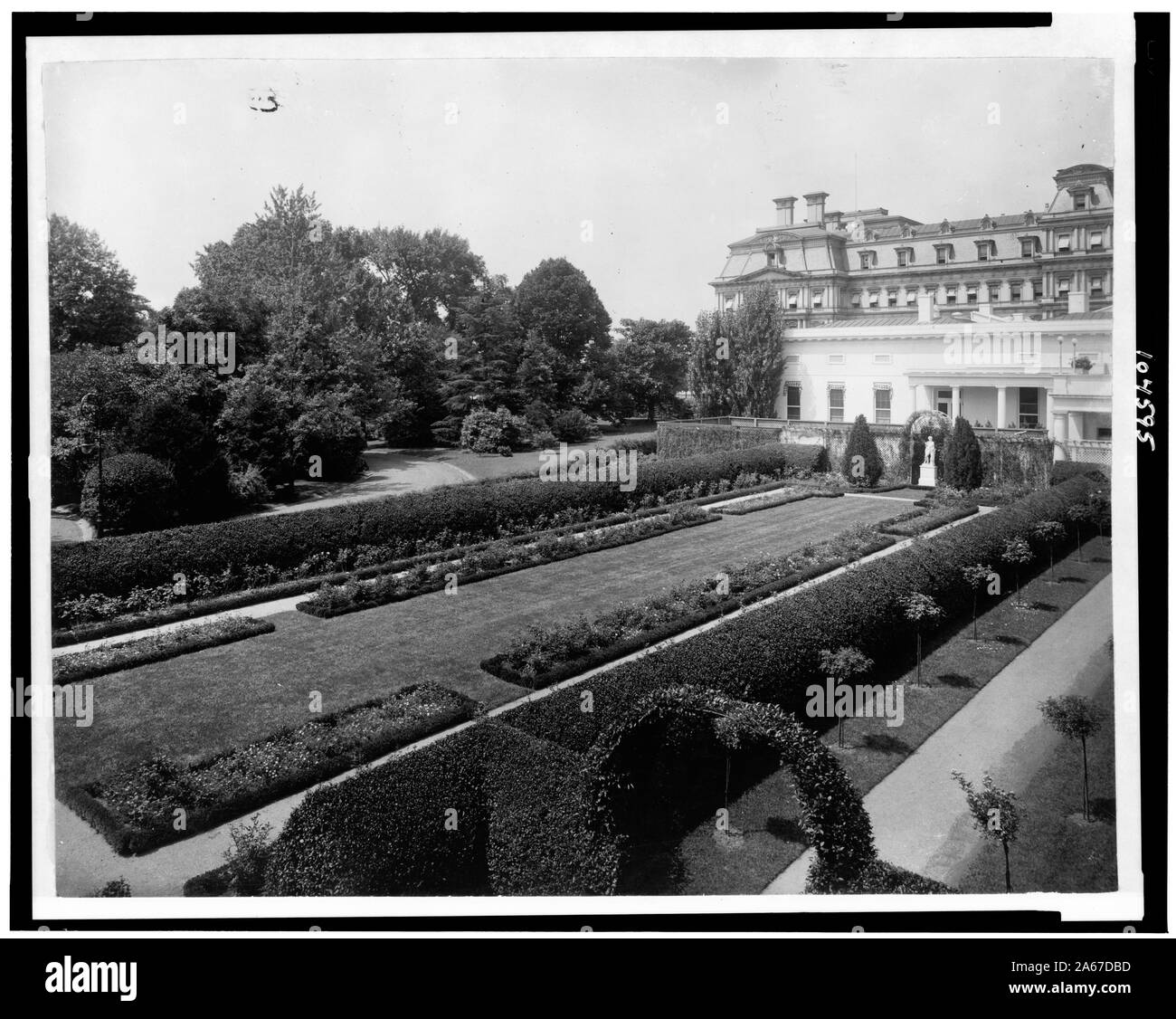 Casa Bianca, West Coloniale Garden [ossia A sud-ovest del giardino delle rose, che ha sostituito il West Coloniale giardino] Foto Stock