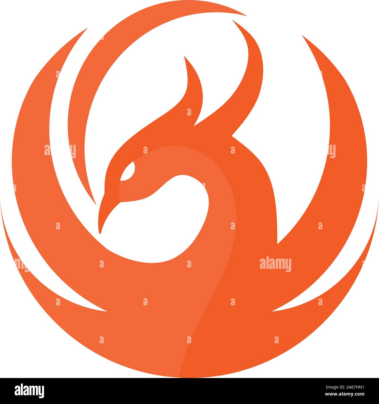 Phoenix del logo a forma di cerchio vettore, miglior cerchio phoenix bird logo design, Phoenix logo vettoriale,logo creativo di uccello mitologico Illustrazione Vettoriale