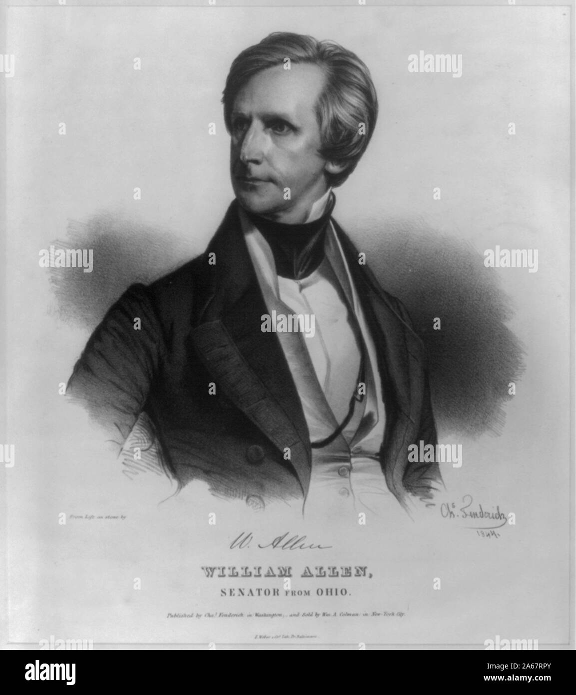 William Allen (governatore) come senatore degli Stati Uniti in 1844.; Foto Stock