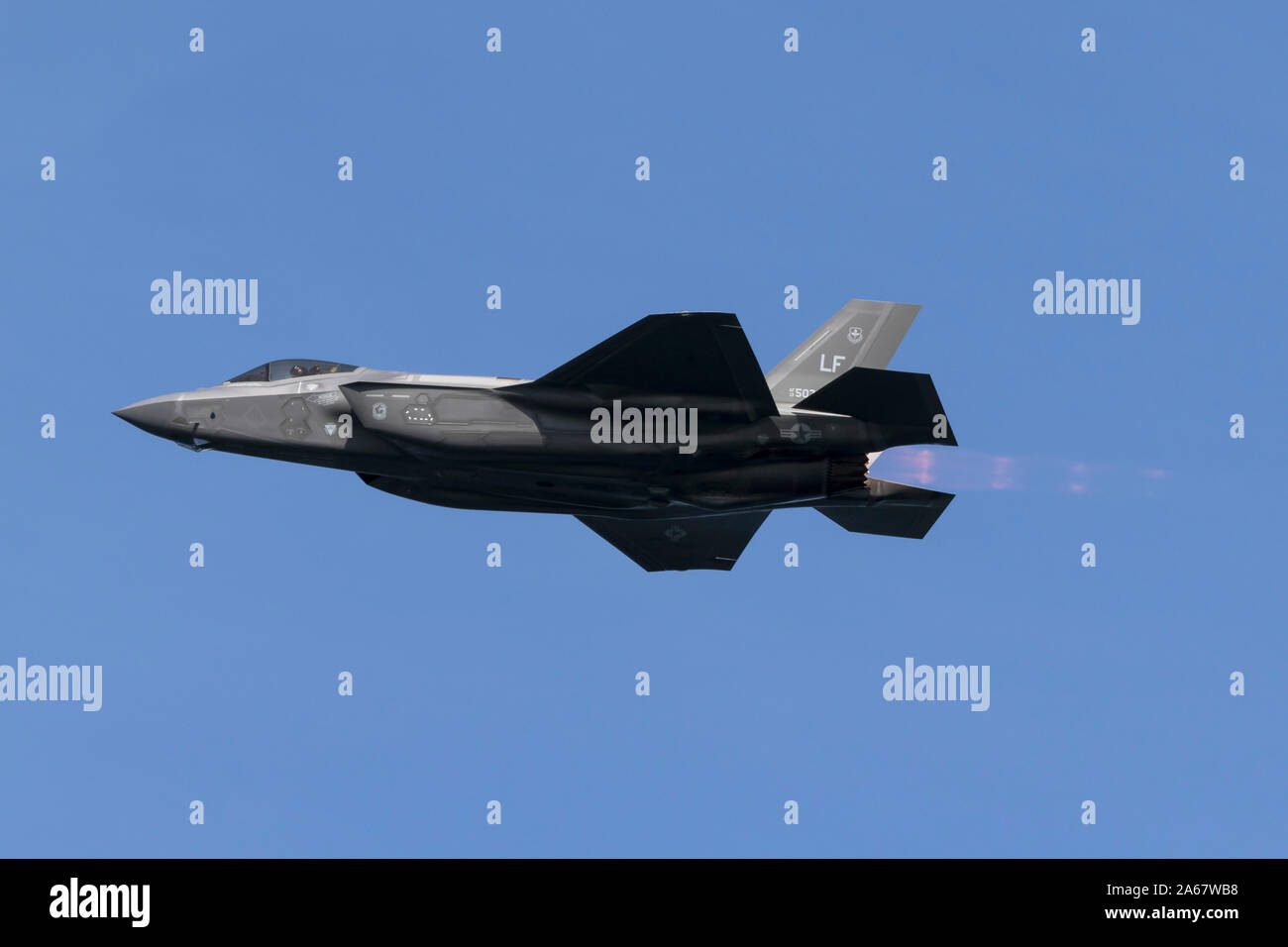 United States Air Force Lockheed Martin F-35 Lightning II fifth generation fighter in postcombustore. Foto Stock