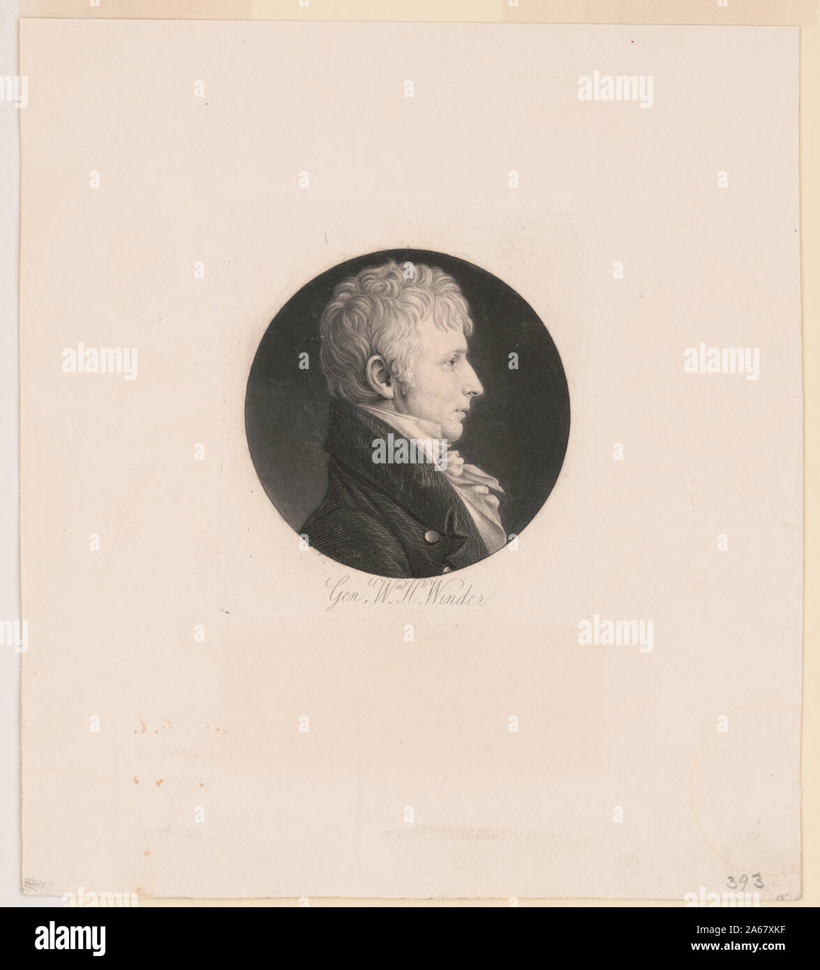 William Henry avvolgitore, testa e spalle ritratto, Profilo destro Foto Stock