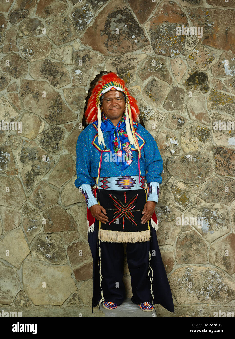 William R. Roberts, membro del direttivo del Consiglio aziendale di orientali tribù Shoshone a Wind River Indian Reservation nel Wyoming centrale eolica del bacino del fiume Foto Stock