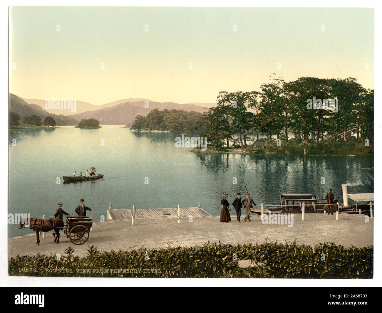 Windermere, Bowness, da Ferry Hotel, Lake District, Inghilterra; stampa n. 10676.; Foto Stock