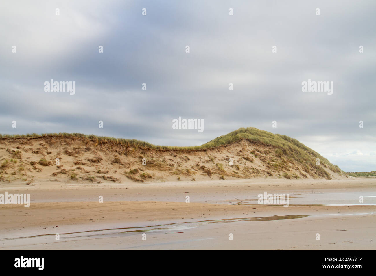 Duna ripida scarpata dopo attacco d'onda, il faggio dell'isola olandese di Terschelling Foto Stock Duna ripida scarpata dopo attacco d'onda, il faggio dell'isola olandese di Terschelling Foto Stock