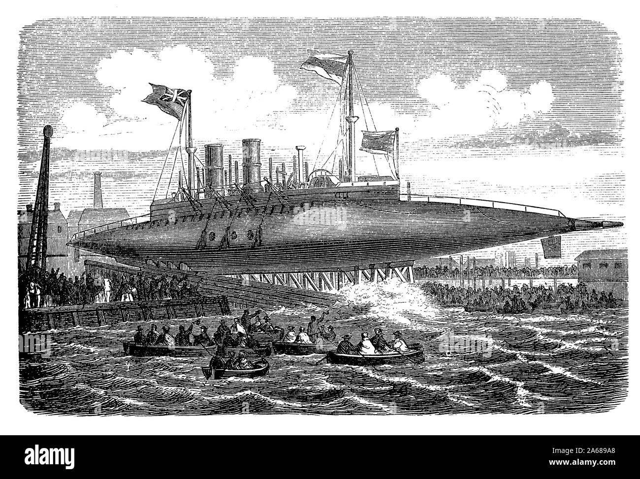 Ross Winans (1796-1877) inventore americano progettato un sigaro pionieristico a scafo delle navi, la sua forma ha ispirato il Capitano Nemo sottomarino della nave in Ventimila leghe sotto i mari di Jules Verne. Foto Stock